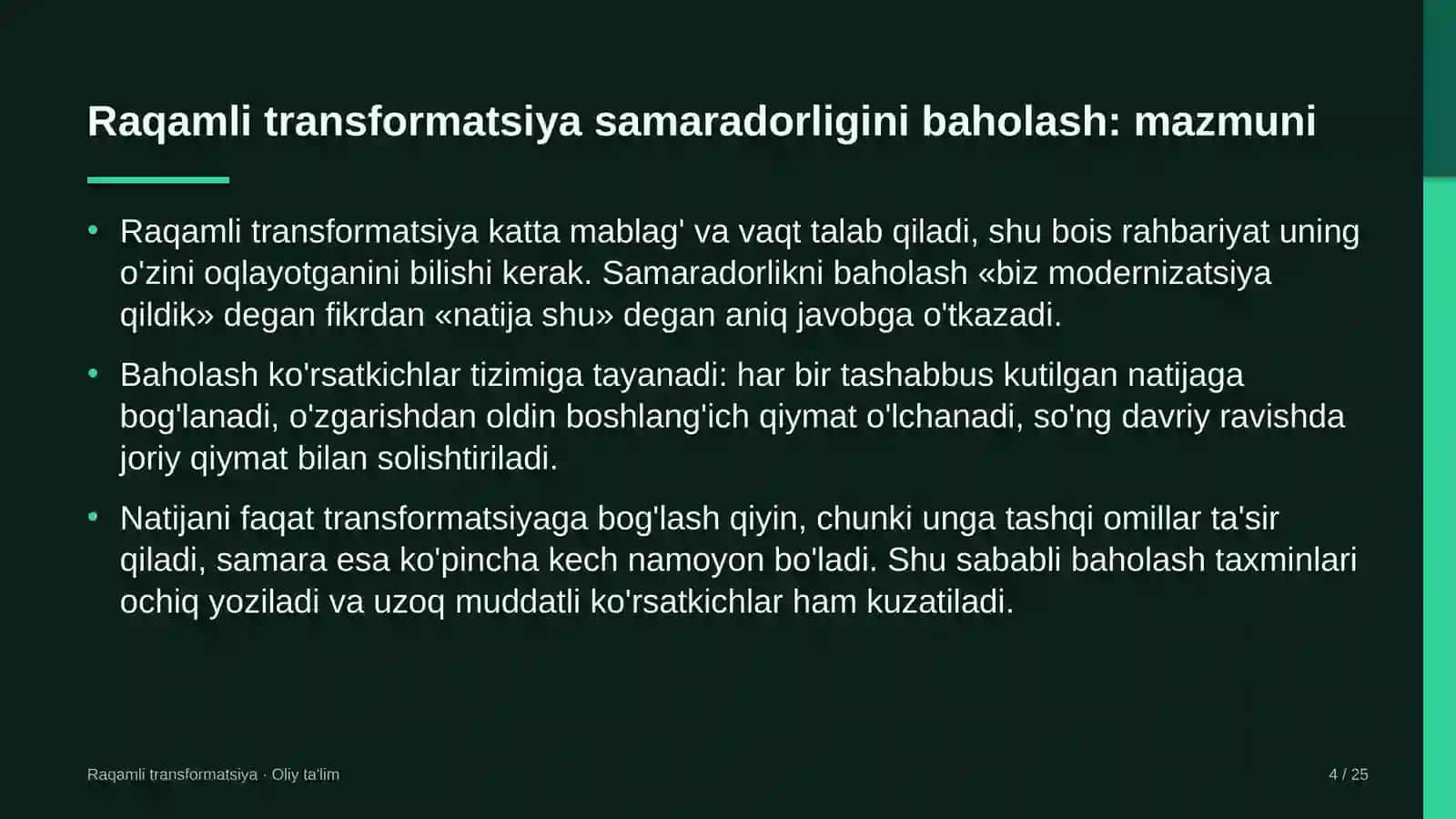 Ta'mirlash-pardozlash ishlarida raqamli transformatsiya samaradorligini baholash 4