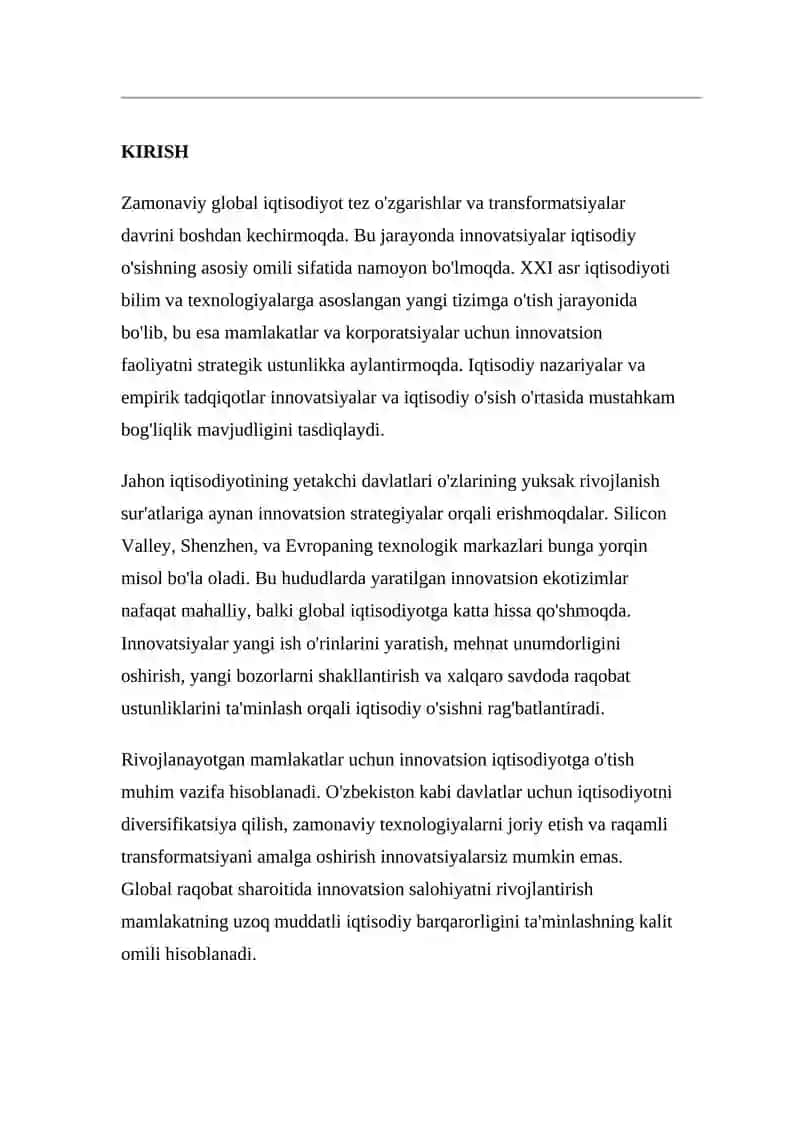 INNOVATSIYALAR VA IQTISODIY O'SISH 4
