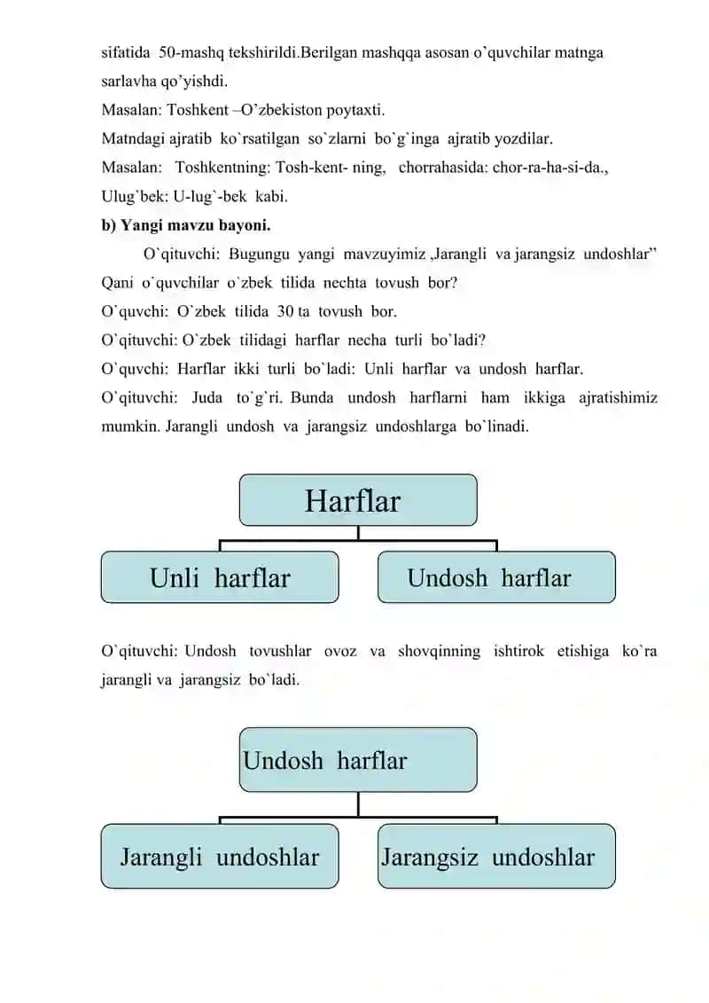 Jarangli  va  jarangsiz  undoshlar. 4