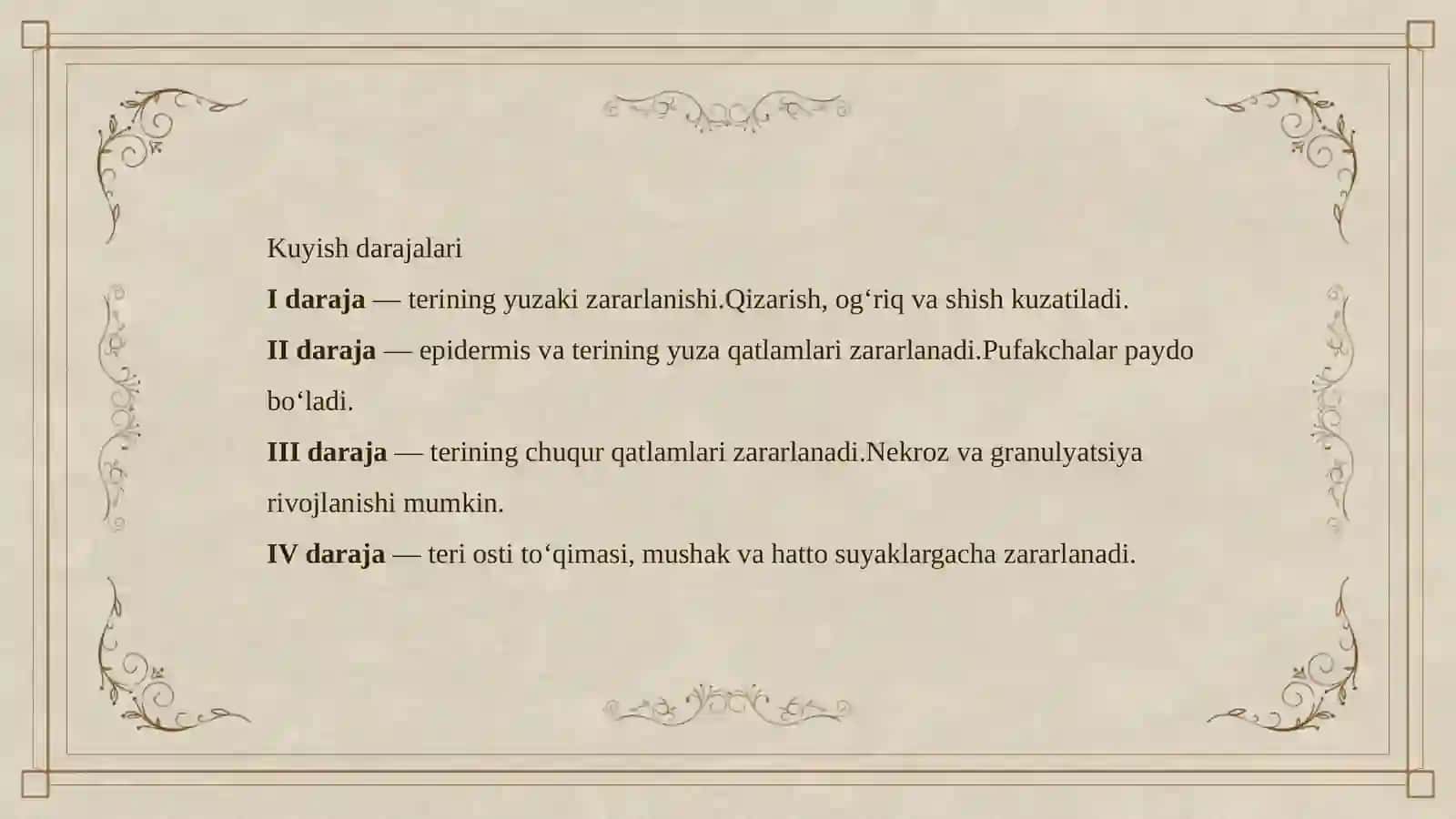 Termikjarohatlar va Toksikologiya 4