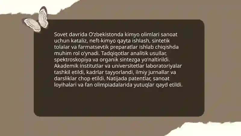 Oʻzbekistonda kimyo sohasiga hissa qoʻshgan olimlar 4