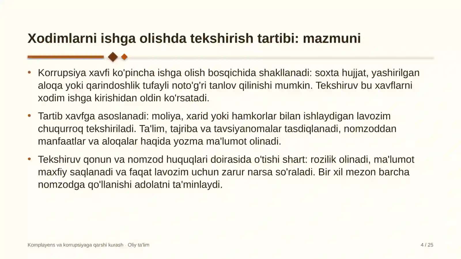 Hakamlik sudlarida xodimlarni ishga olishda tekshirish tartibi 4