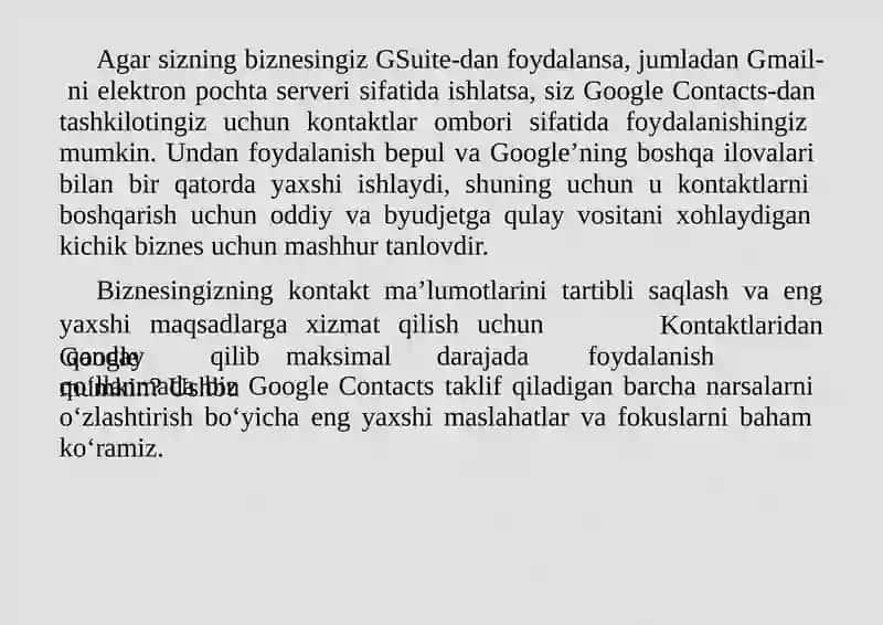 Google Contacts va uning imkoniyatlari 4