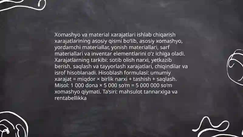 Xarajatlarni tasnifi: o'zgaruvchan va doimiy xarajatlar 4