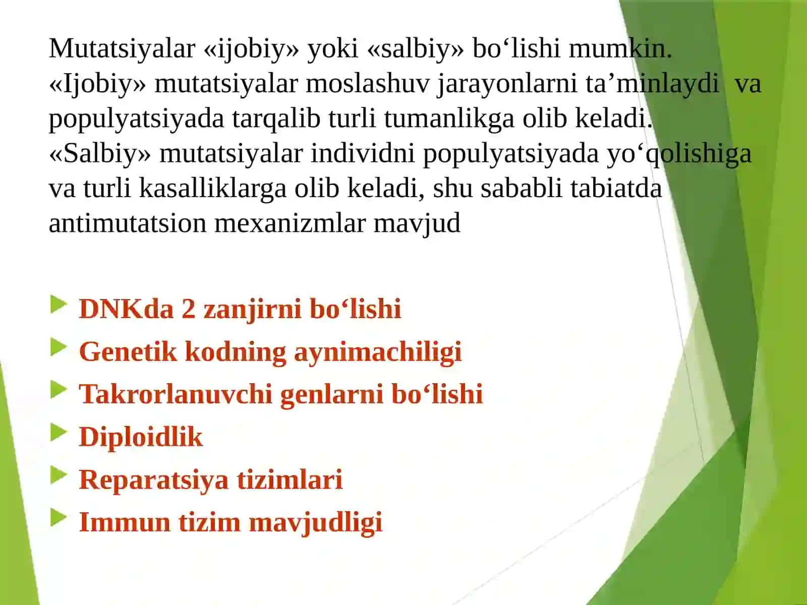 Mutatsiyalar va kanserogenez 4