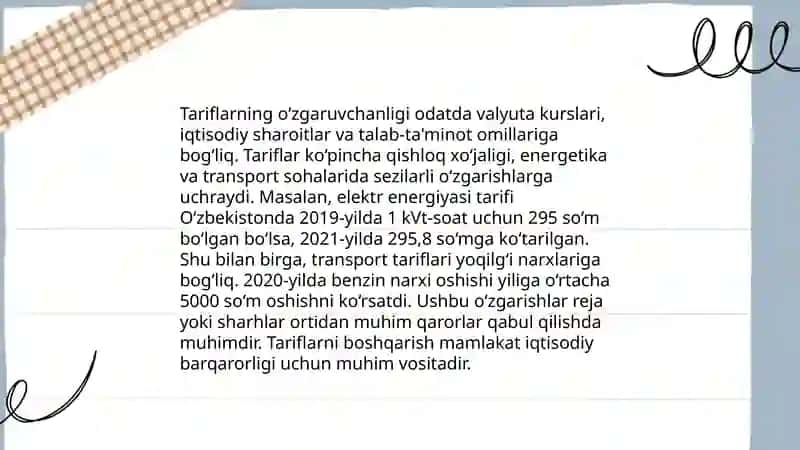 Elektr energiyasiga ta’riflar 4