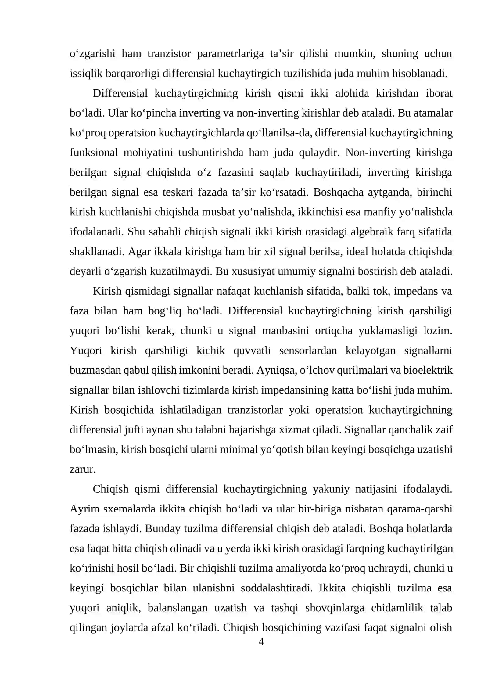 Differensial Kuchaytirgich 4