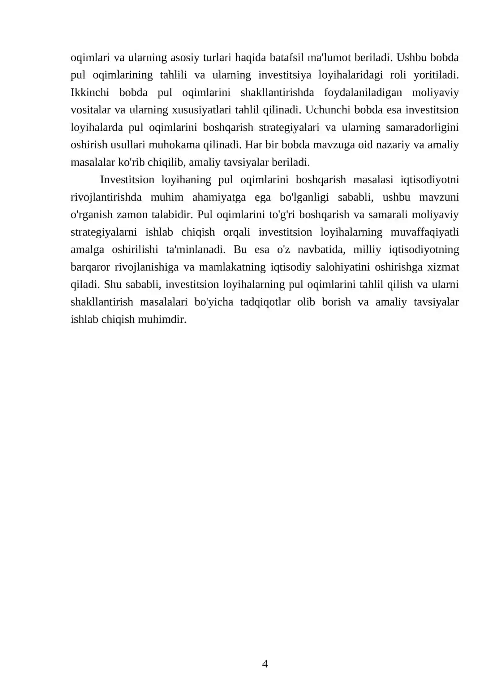 Investitsion loyihaning pul oqimlari va ularni shakllantirish 4