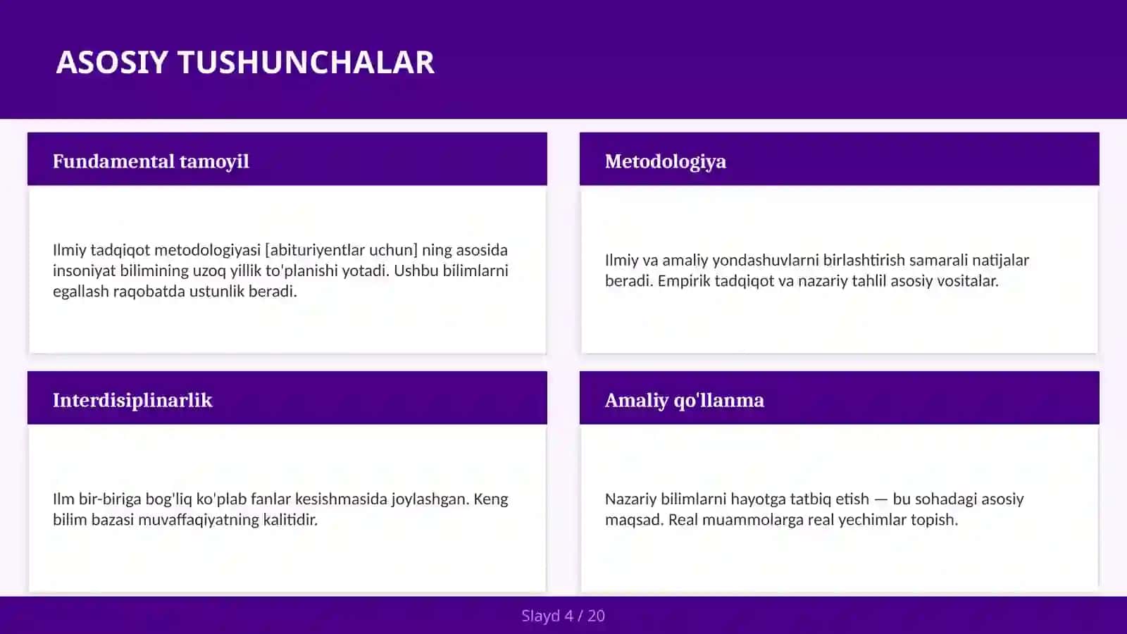 Ilmiy tadqiqot metodologiyasi [abituriyentlar uchun] 4