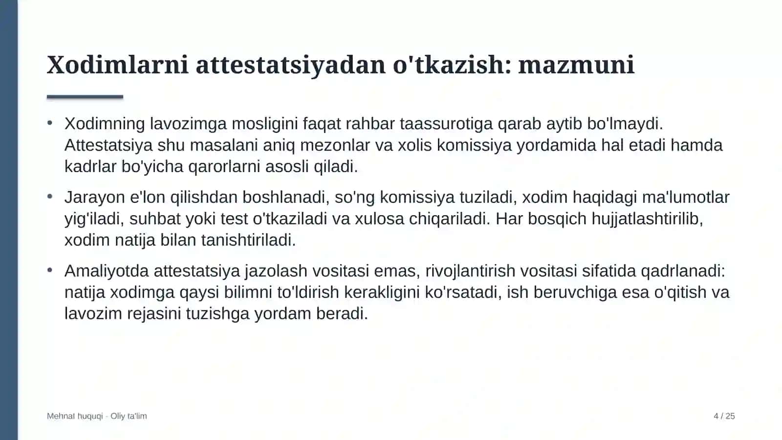 Akusherlik va ginekologiyada xodimlarni attestatsiyadan o'tkazish 4