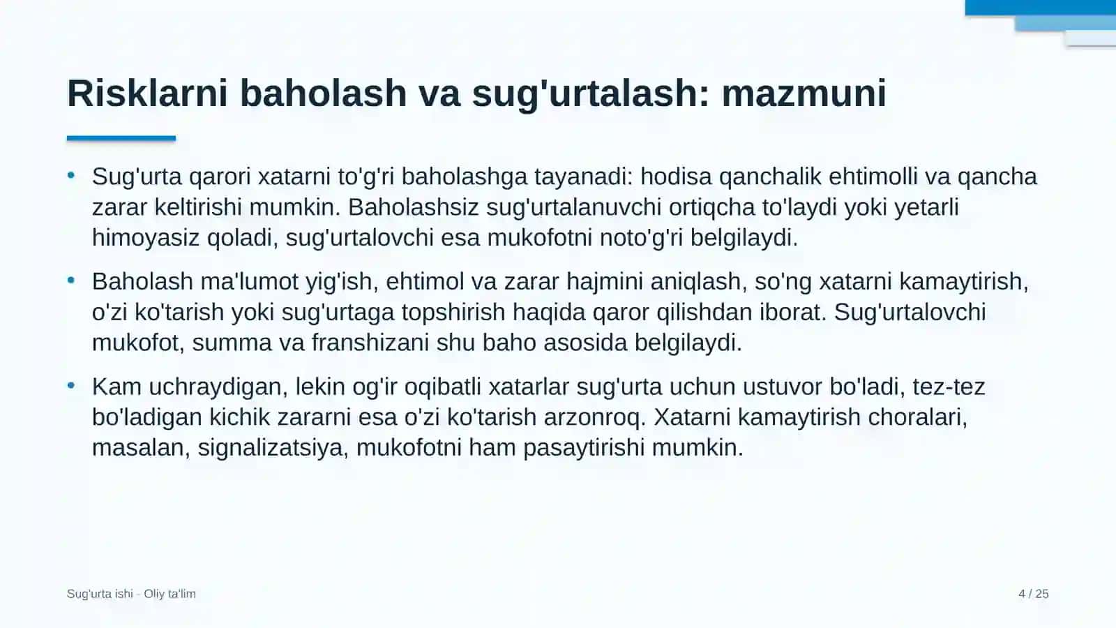 Faktoring kompaniyalarida risklarni baholash va sug'urtalash 4