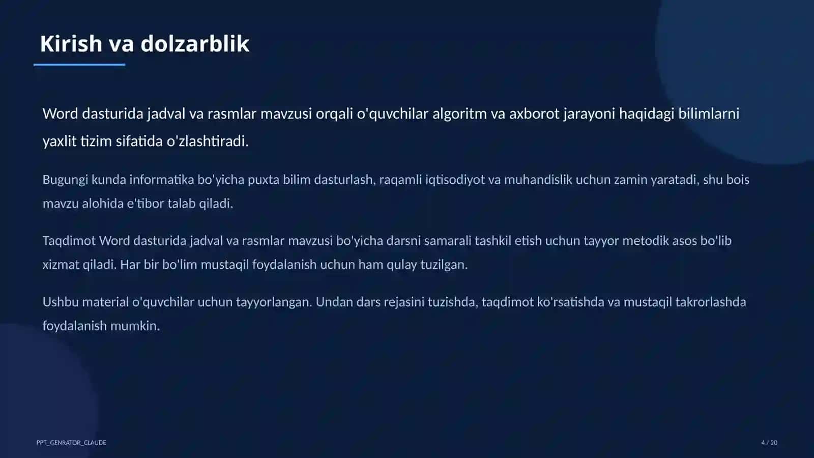 Informatika va axborot texnologiyalari (5–11) — o'quvchilar uchun 4