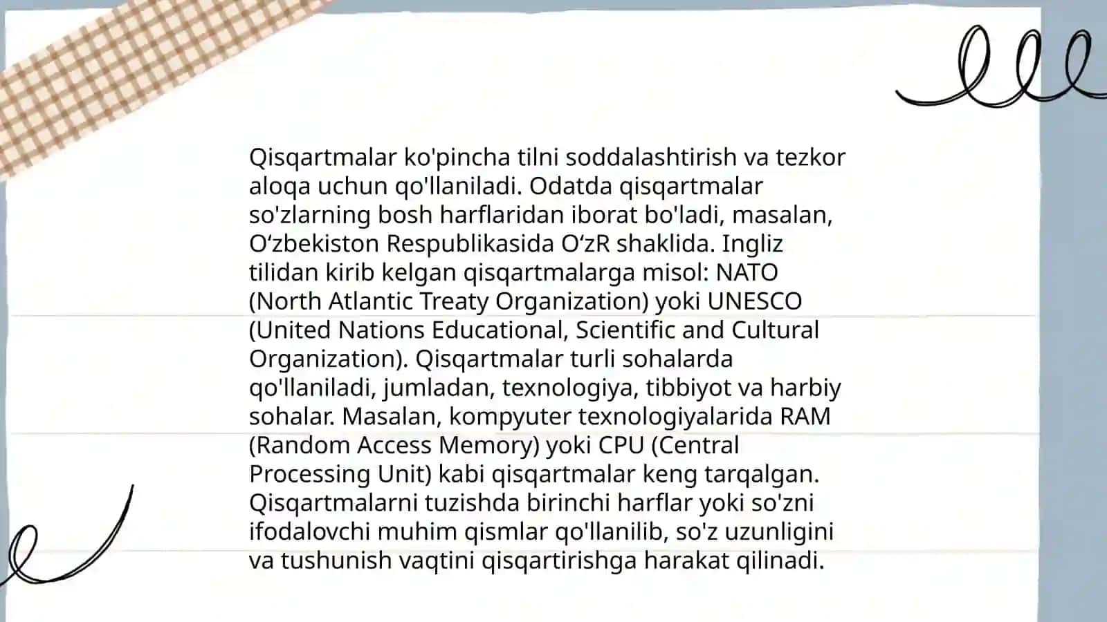 Sohaga oid qisqartmalar 4