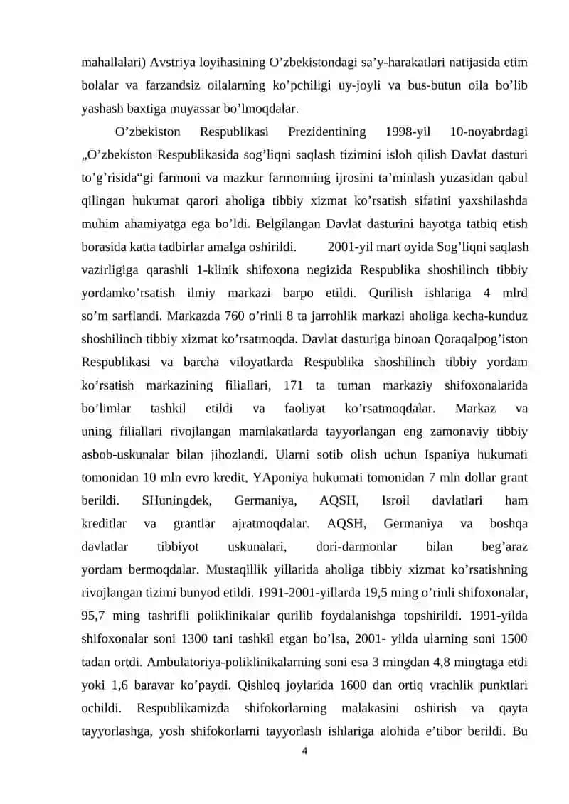 O’ZBEKISTON RESPUBLIKАSIDАGI IJTIMOIY SOHADAGI ISLOHOTLAR 4