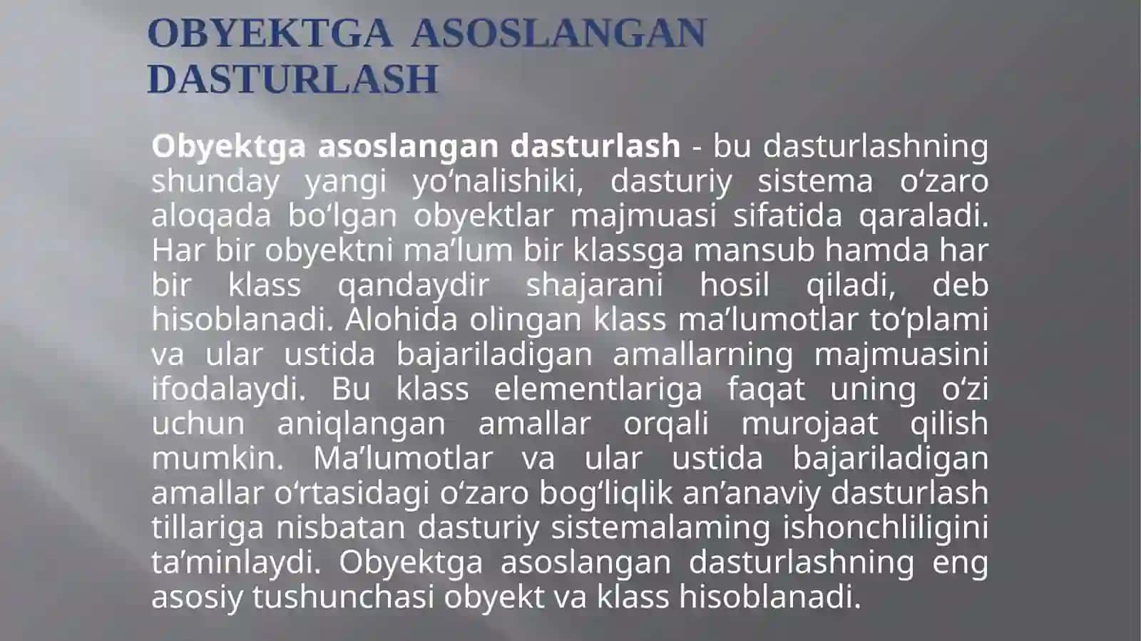 MAVZU:C# DASTURLASH TILIDA POLIMORFIZM 4