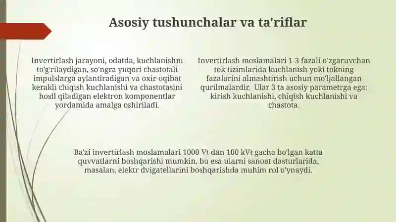 Invertirlovchi Qurilmalar 4