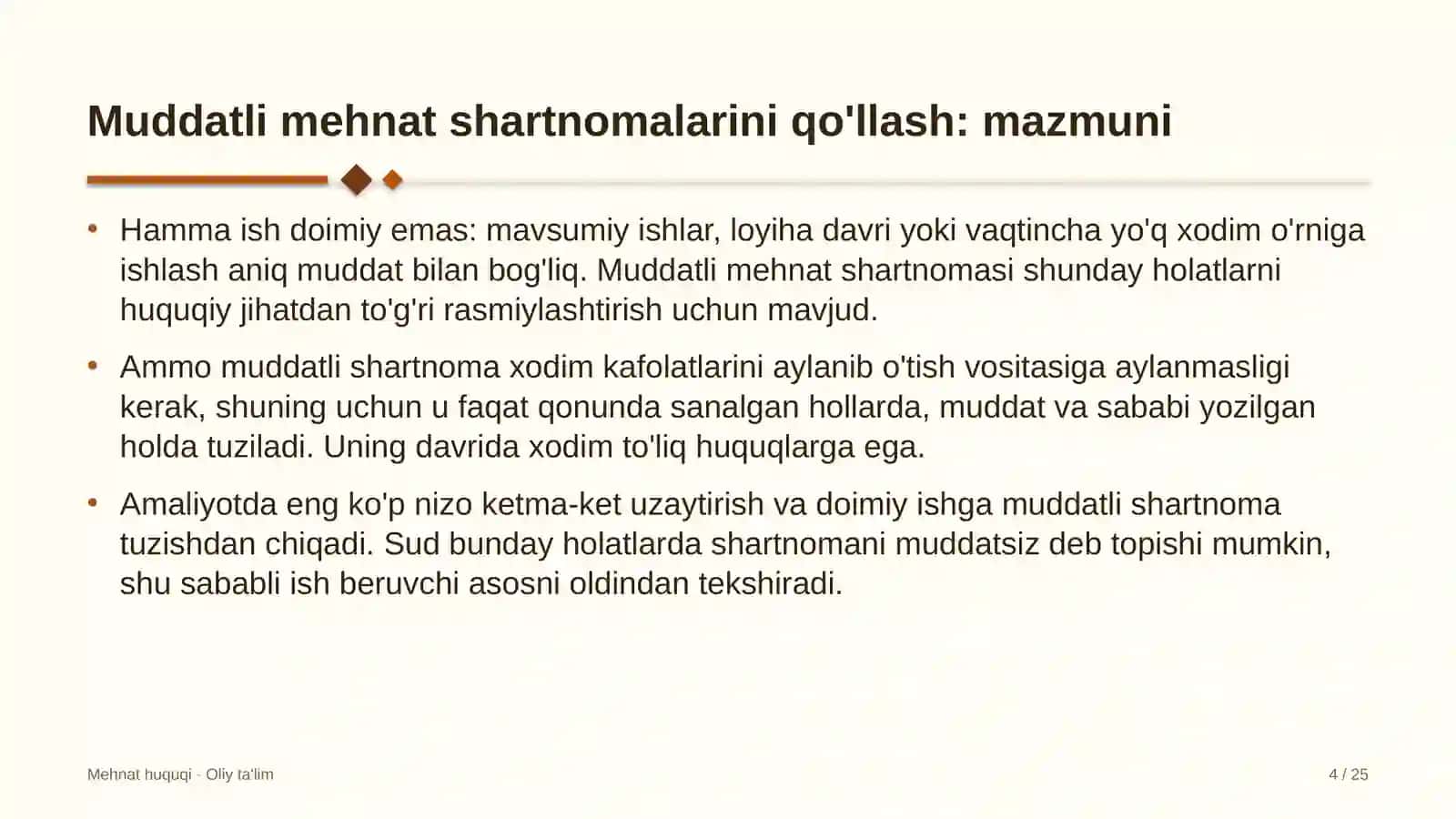 Yaylov chorvachiligida muddatli mehnat shartnomalarini qo'llash 4