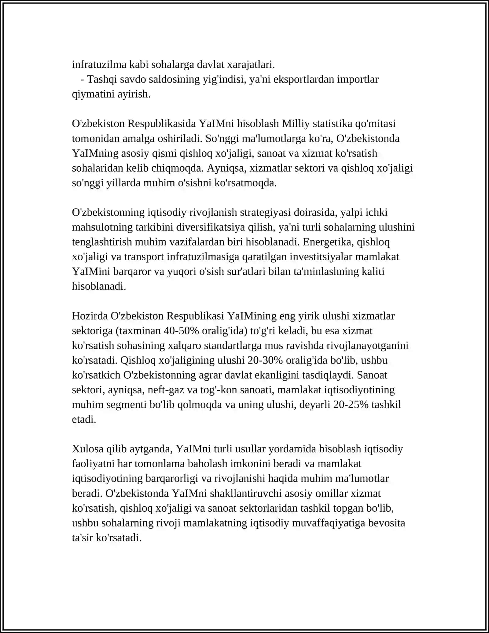 Yalpi ichki mahsulot (YaIM) va uning hisoblash usullari 4
