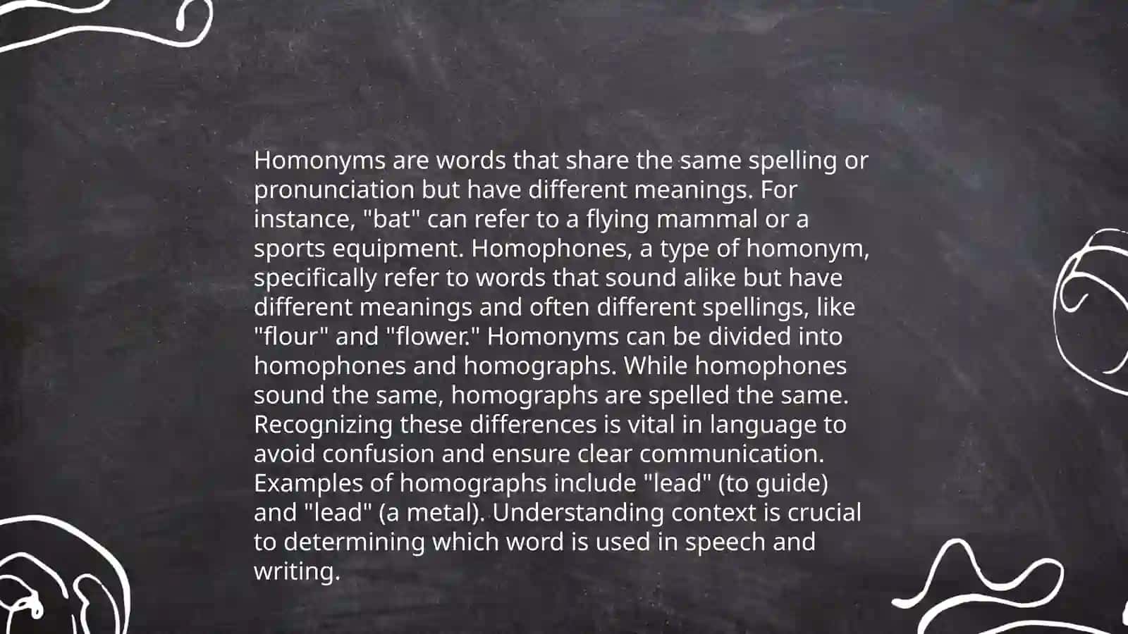 Classifications of homonyms 4