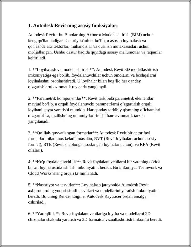 Autodesk Revit tuzilishi 4