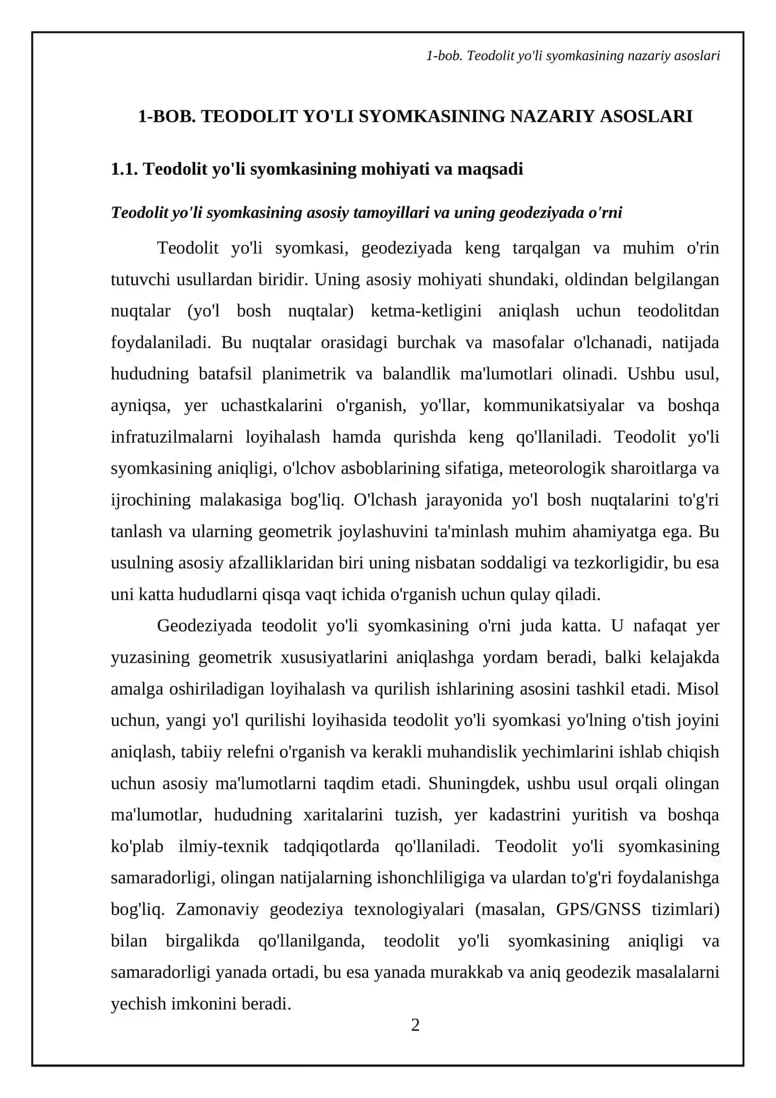 Teodolit yo'li syomkasini natijalarini hisoblab chiqish va teodolit yo'li planini tuzish 4