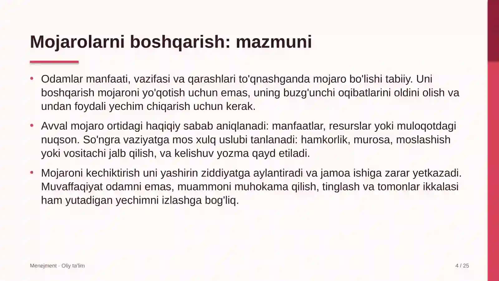 Elektrotexnika sanoatida mojarolarni boshqarish 4