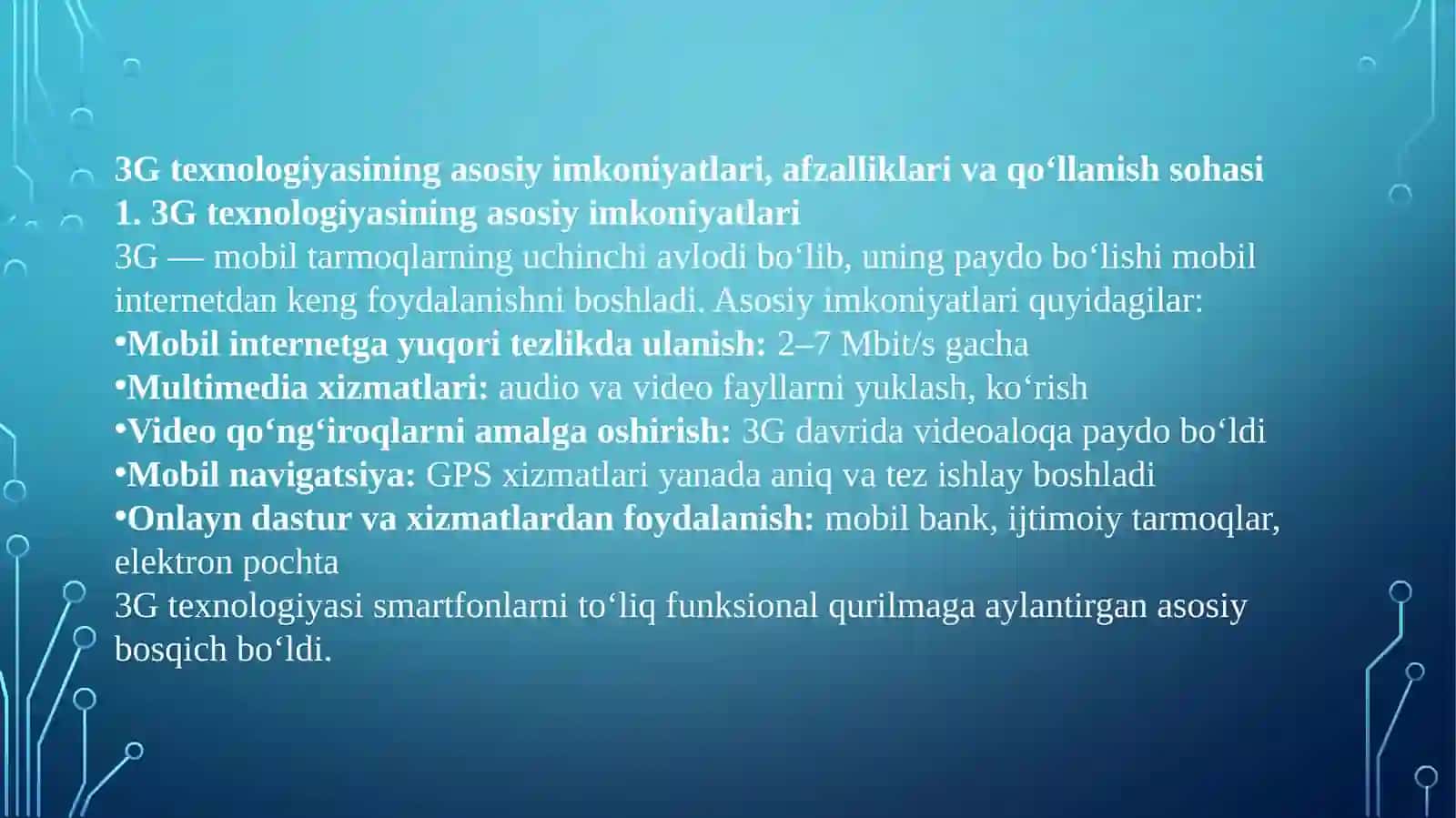Mobiltarmoqlar(3G, 4G, 5G) 4