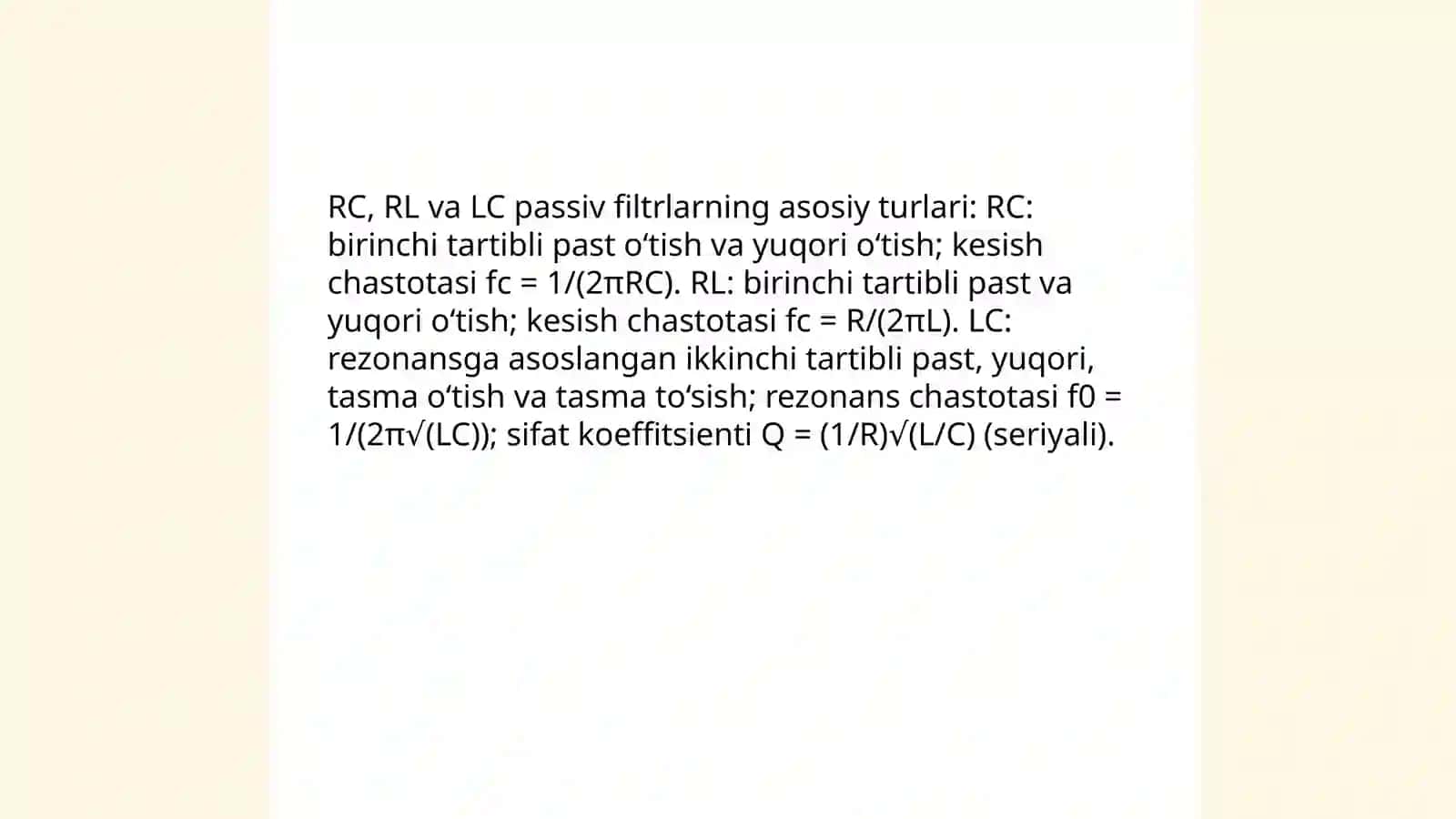 Passiv elementlar 4