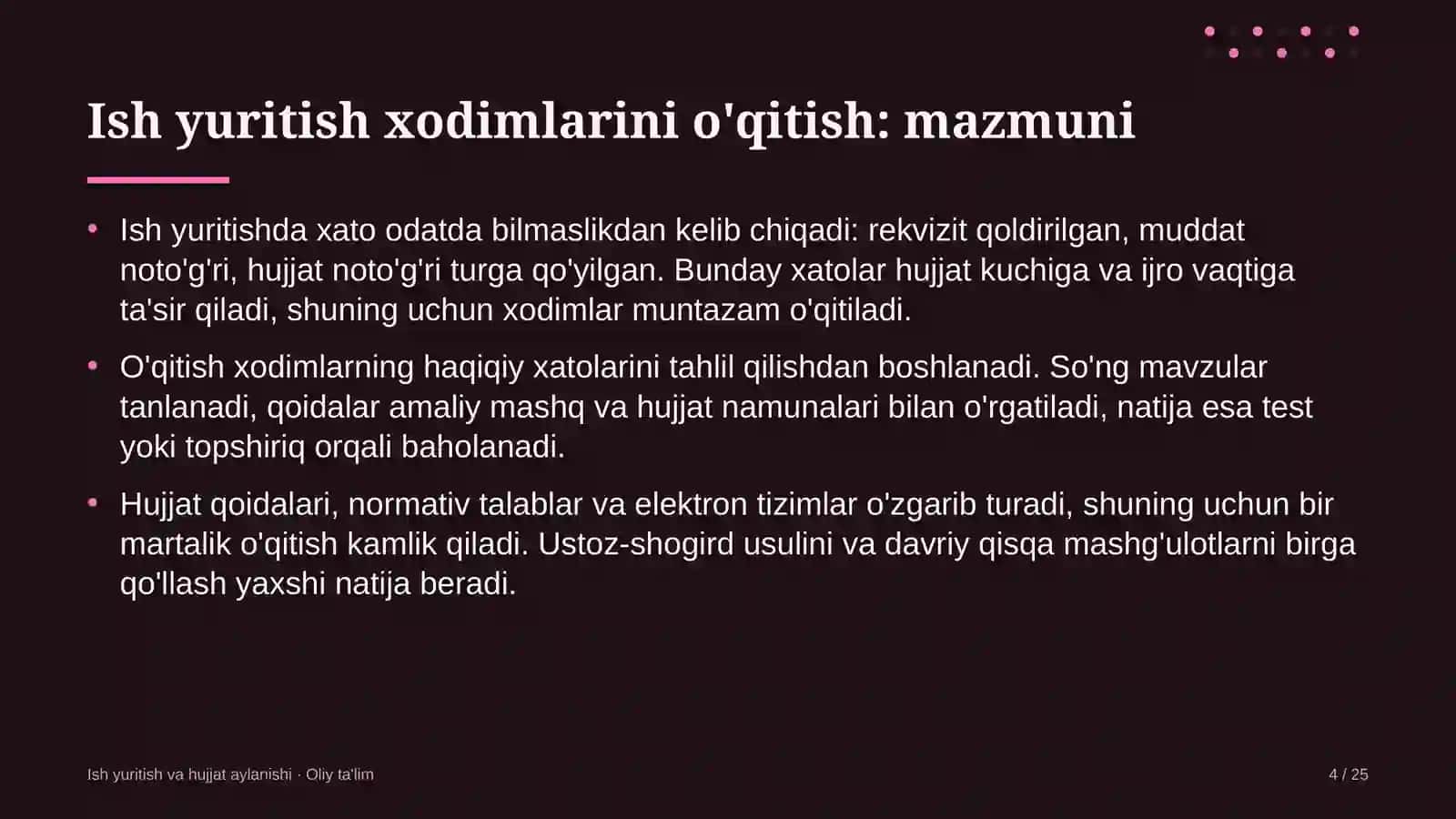 Auditorlik tashkilotlarida ish yuritish xodimlarini o'qitish 4