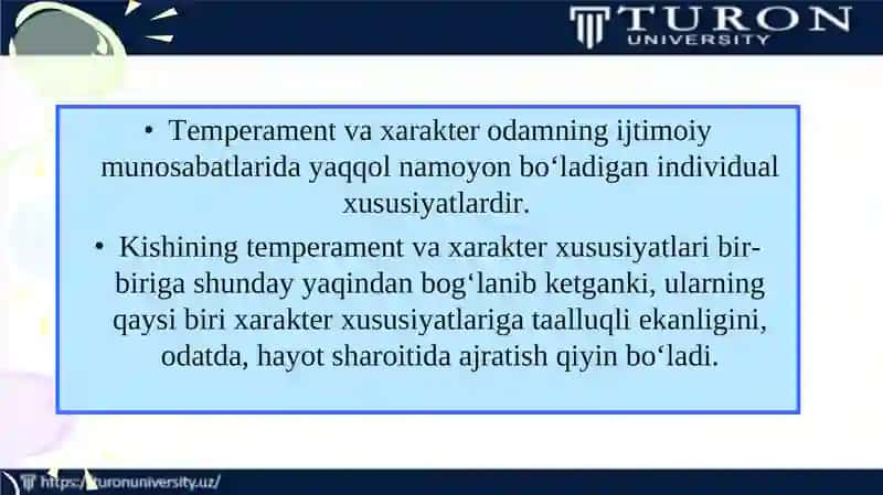 XARAKTER VA TEMPERAMENTREJA 4