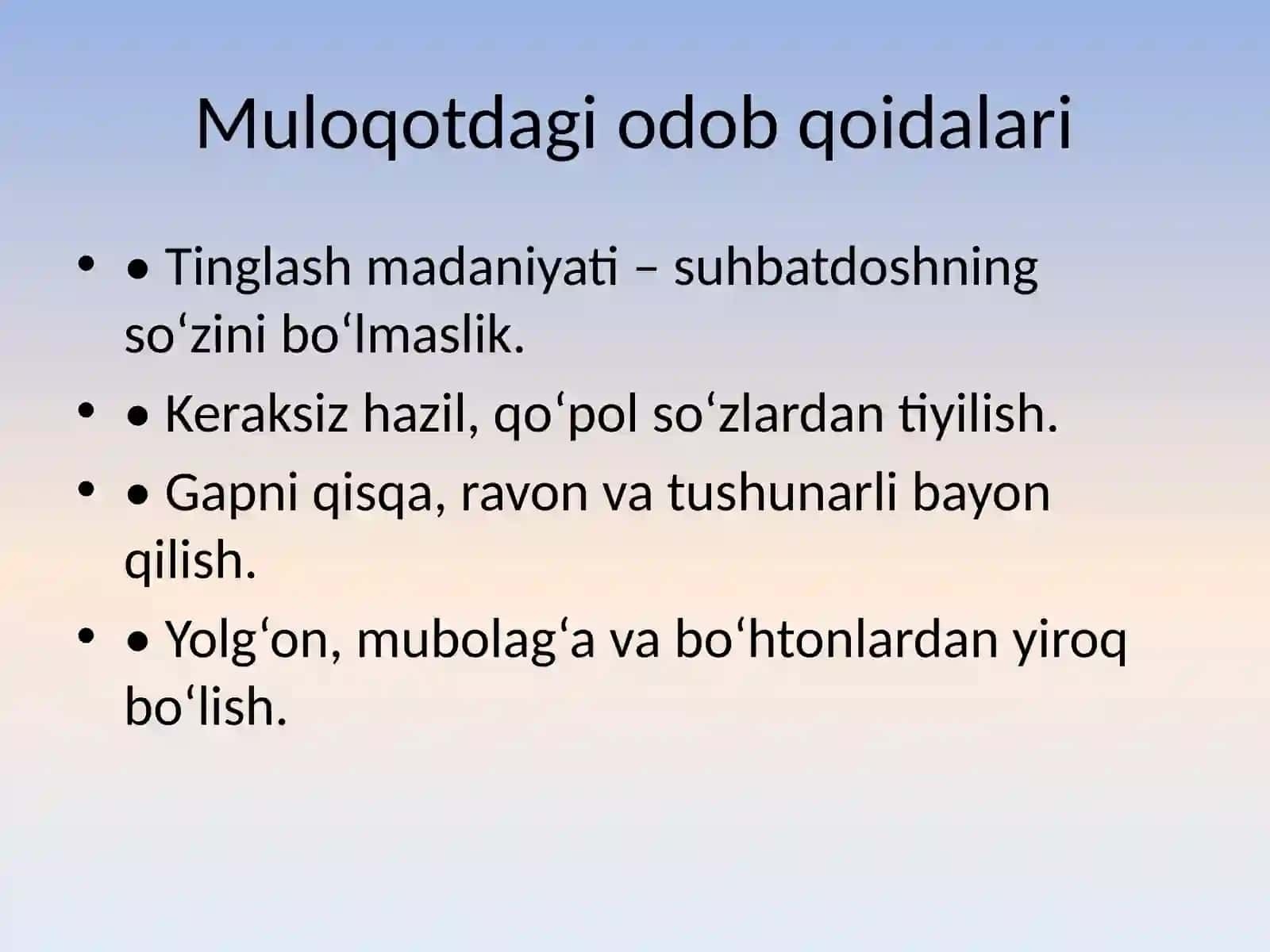 O'zbekcha nutq odobi 4