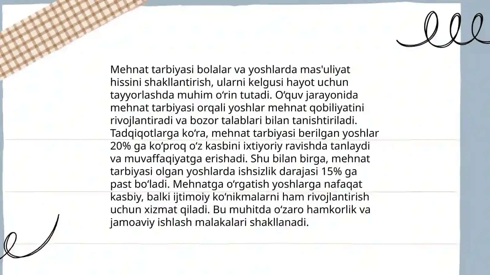 Boshlanĝich sinflarda mehnat tarbiyasining vazifalari 4