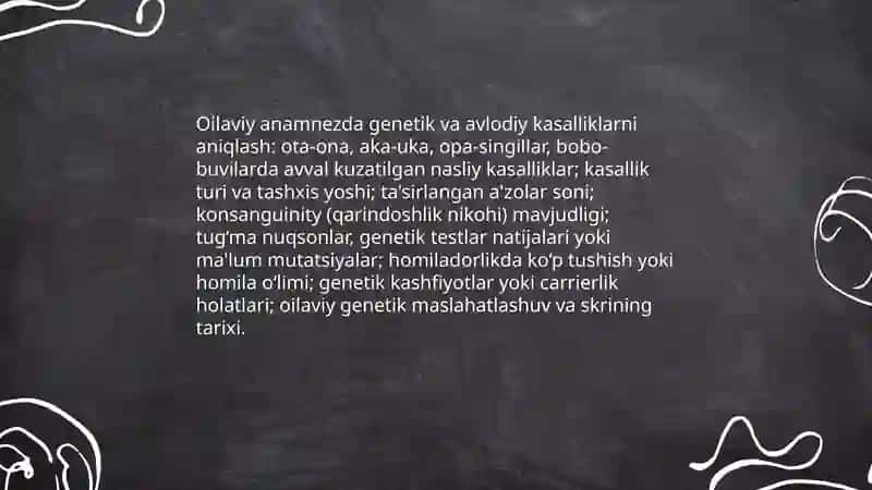 Oilaviy tibbiy tarix 4