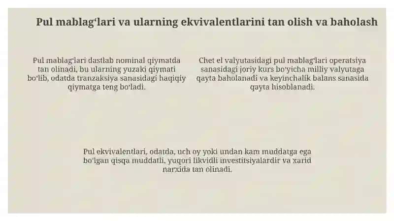 Boshgaschyotidagipulmablag'larivapulekvivalentlarninghisobi 4