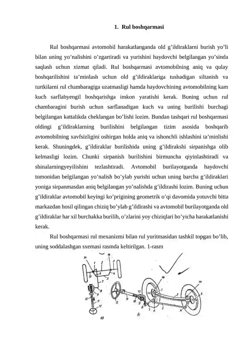 Zamonaviy avtomobillarda rul boshqarmasi 4