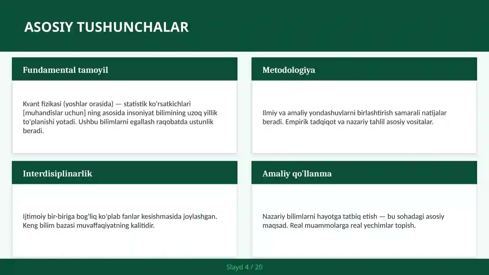 Kvant fizikasi (yoshlar orasida) — statistik ko'rsatkichlari [muhandislar uchun] 4