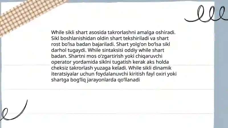 Takrorlanuvchi algoritmlar 4