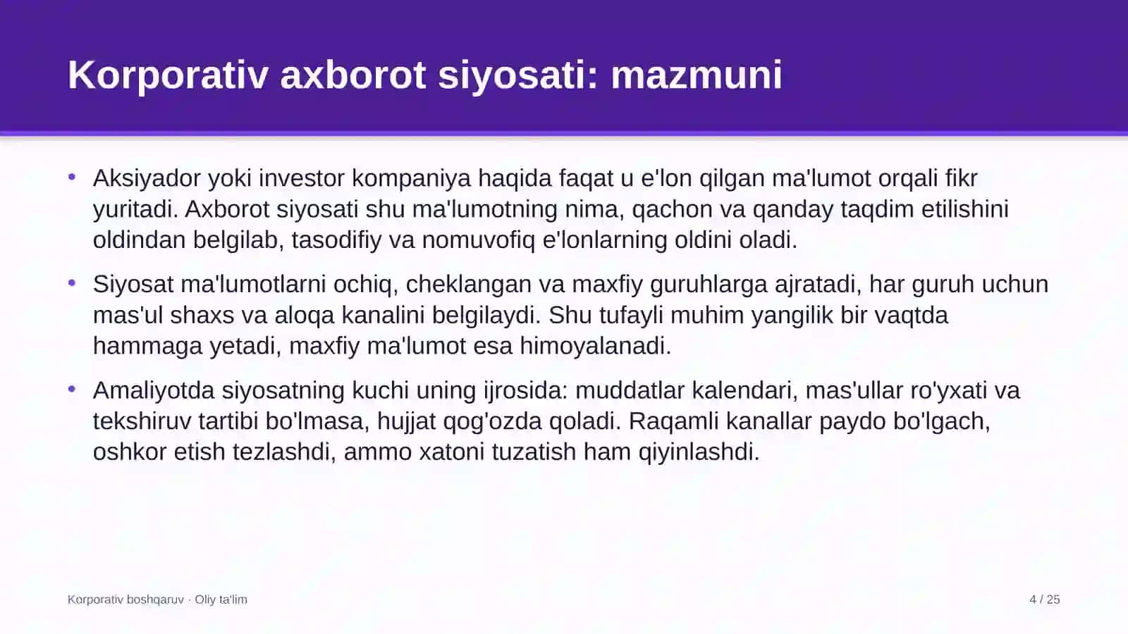 elektron hujjat aylanishi tizimlarida korporativ axborot siyosati 3755 4