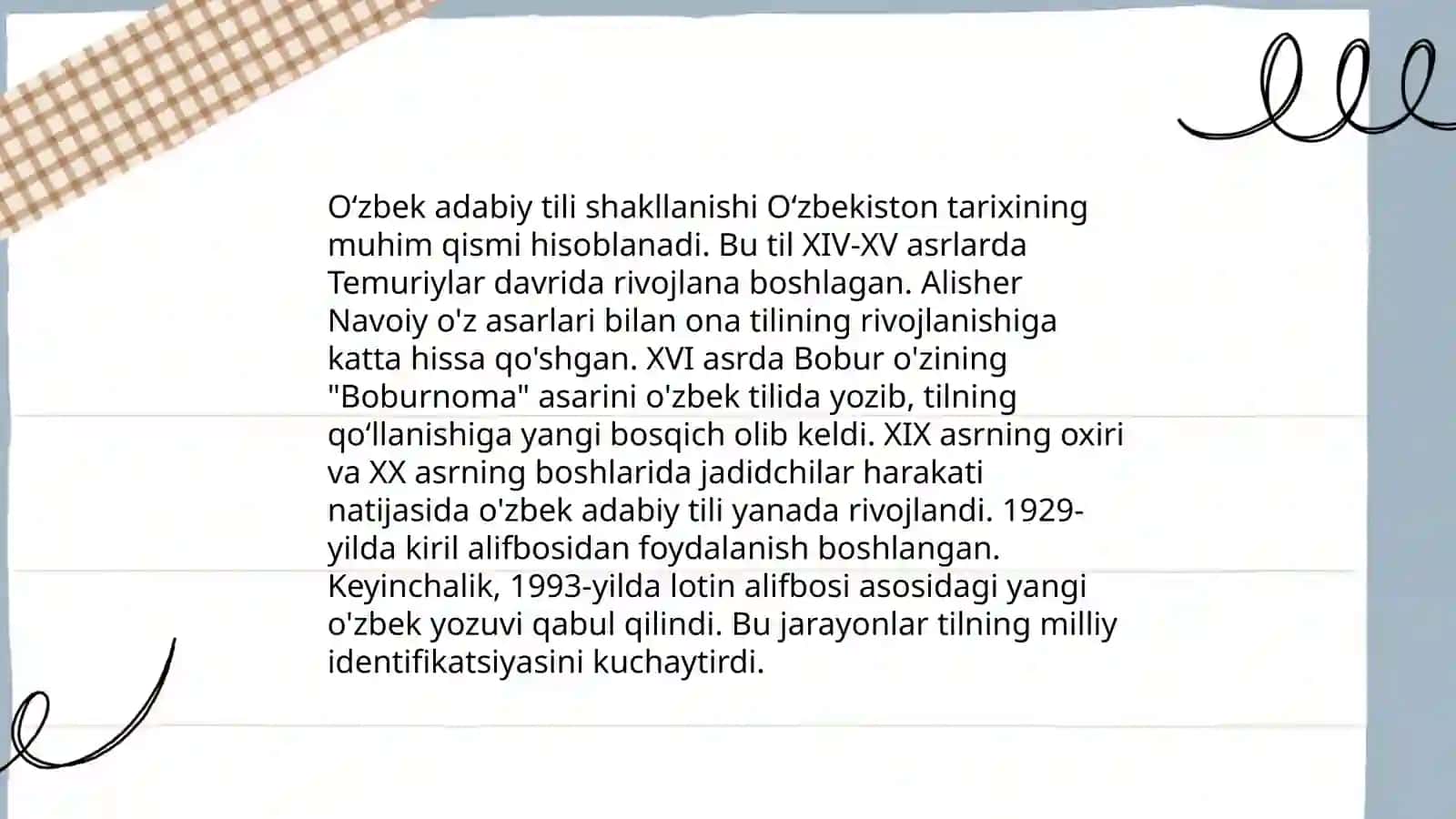 O'zbek tilining tarixi 4
