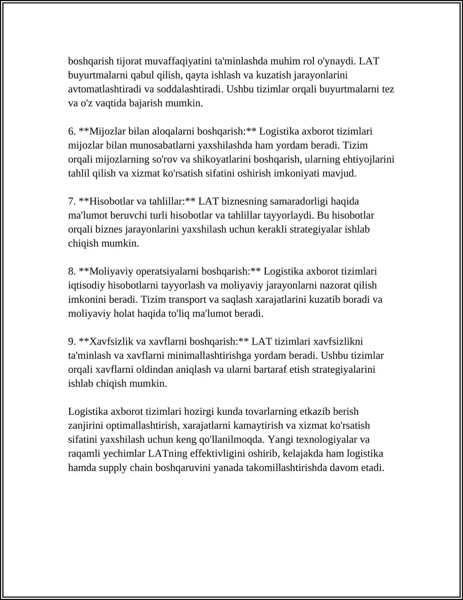 LOGISTIKA AXBOROT TIZIMLARI 4