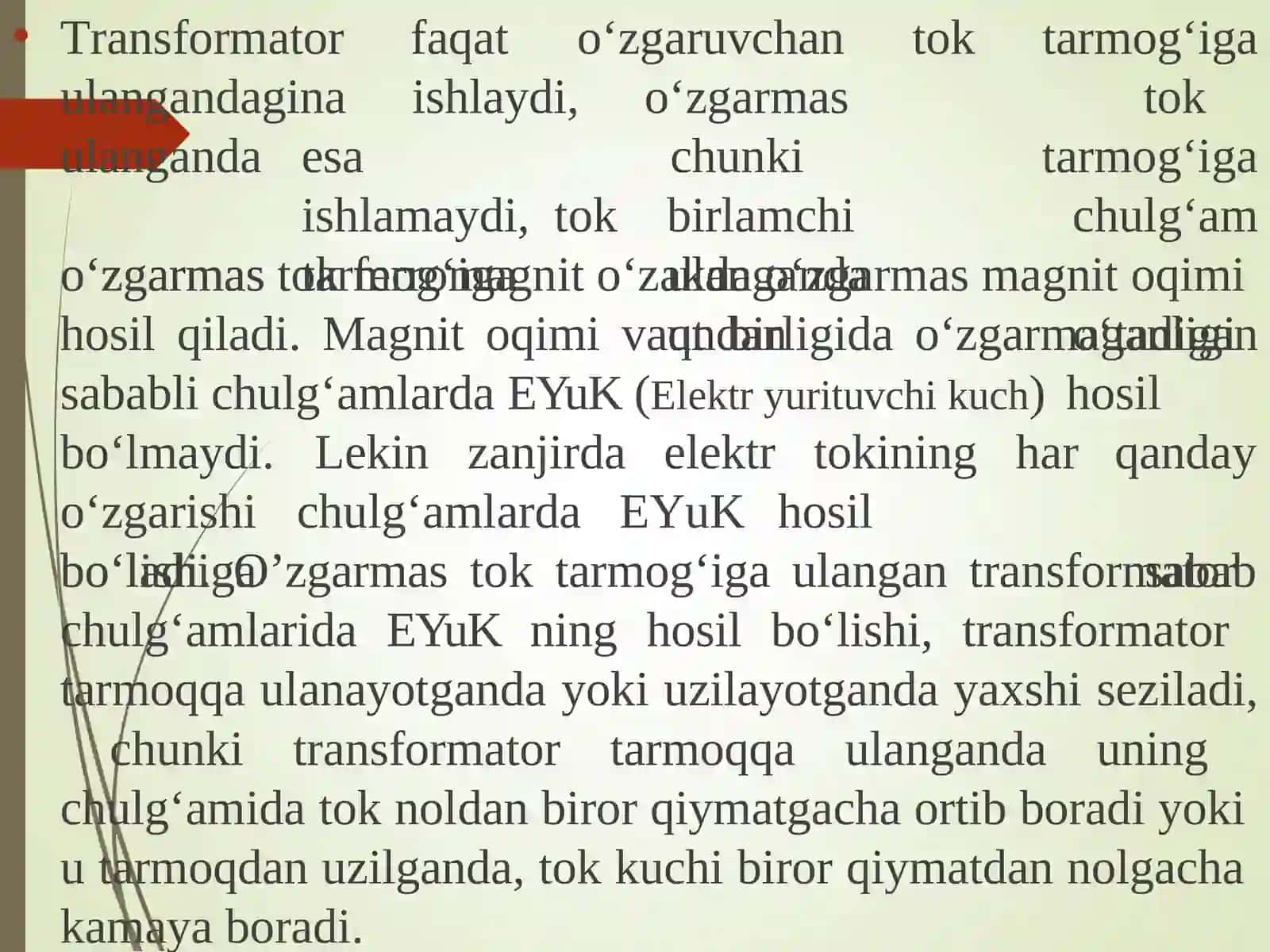 Elektr tarmoqlarida Transformatorlar ishlash prinsipi 4