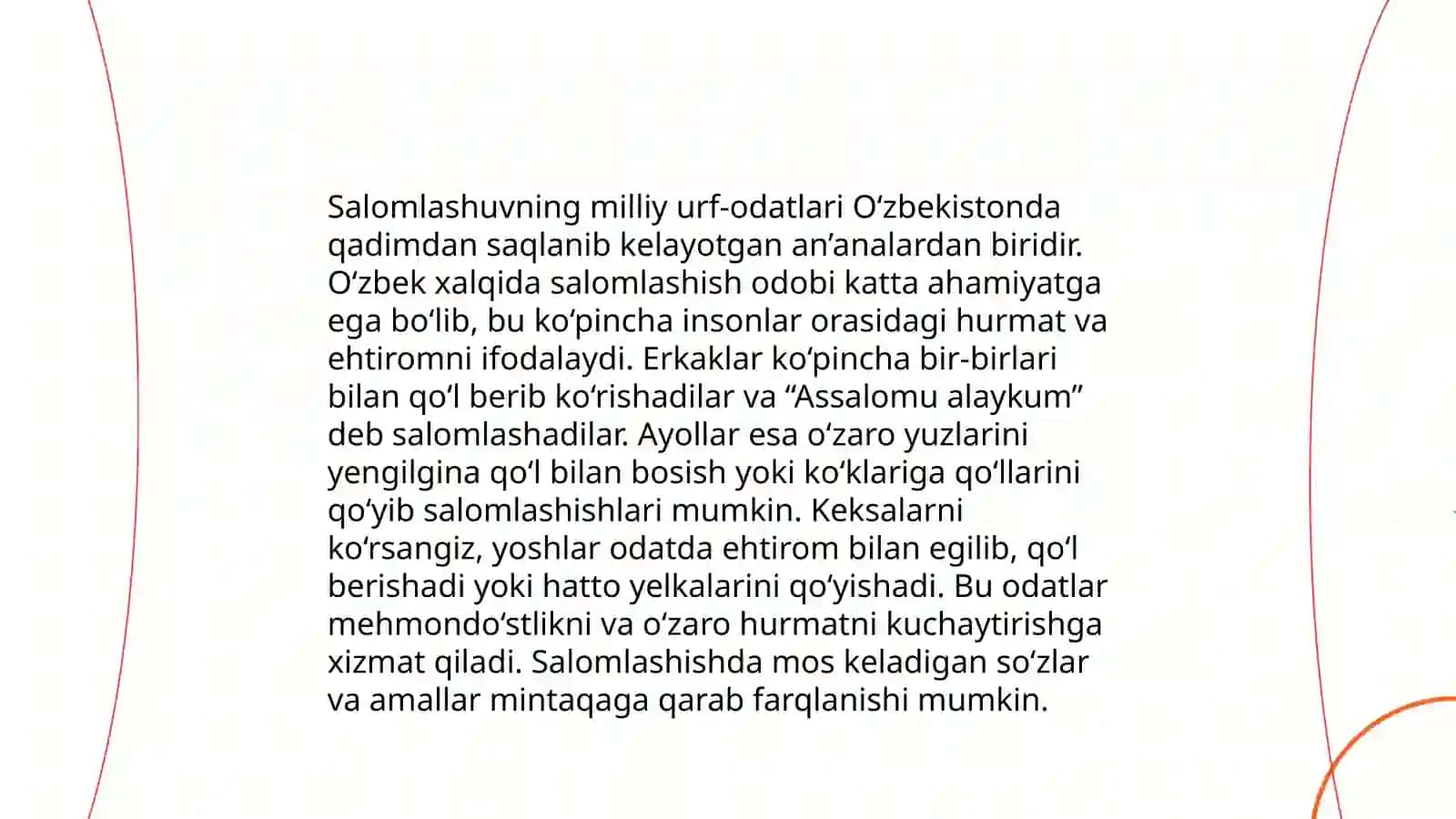 Salomlashuv odobi 4