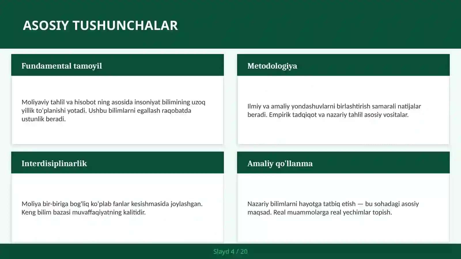 Moliyaviy tahlil va hisobot 4