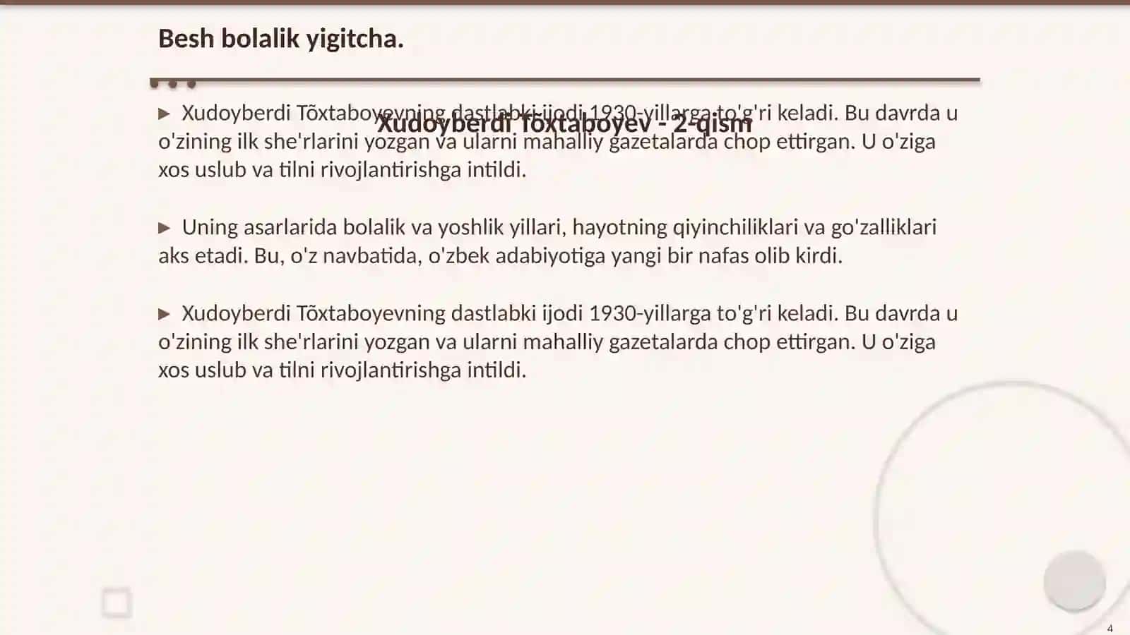 Besh bolalik yigitcha 4