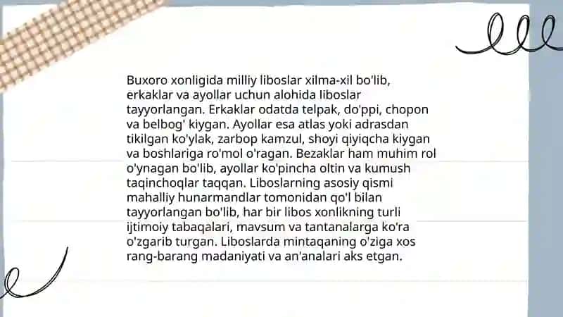 Buxoro xonligi liboslar tarixi 4