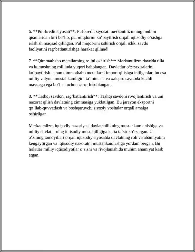MERKANTALIZM IQTISODIY TALIMOTINING MOHIYATI VA AAHAMIYATI 4
