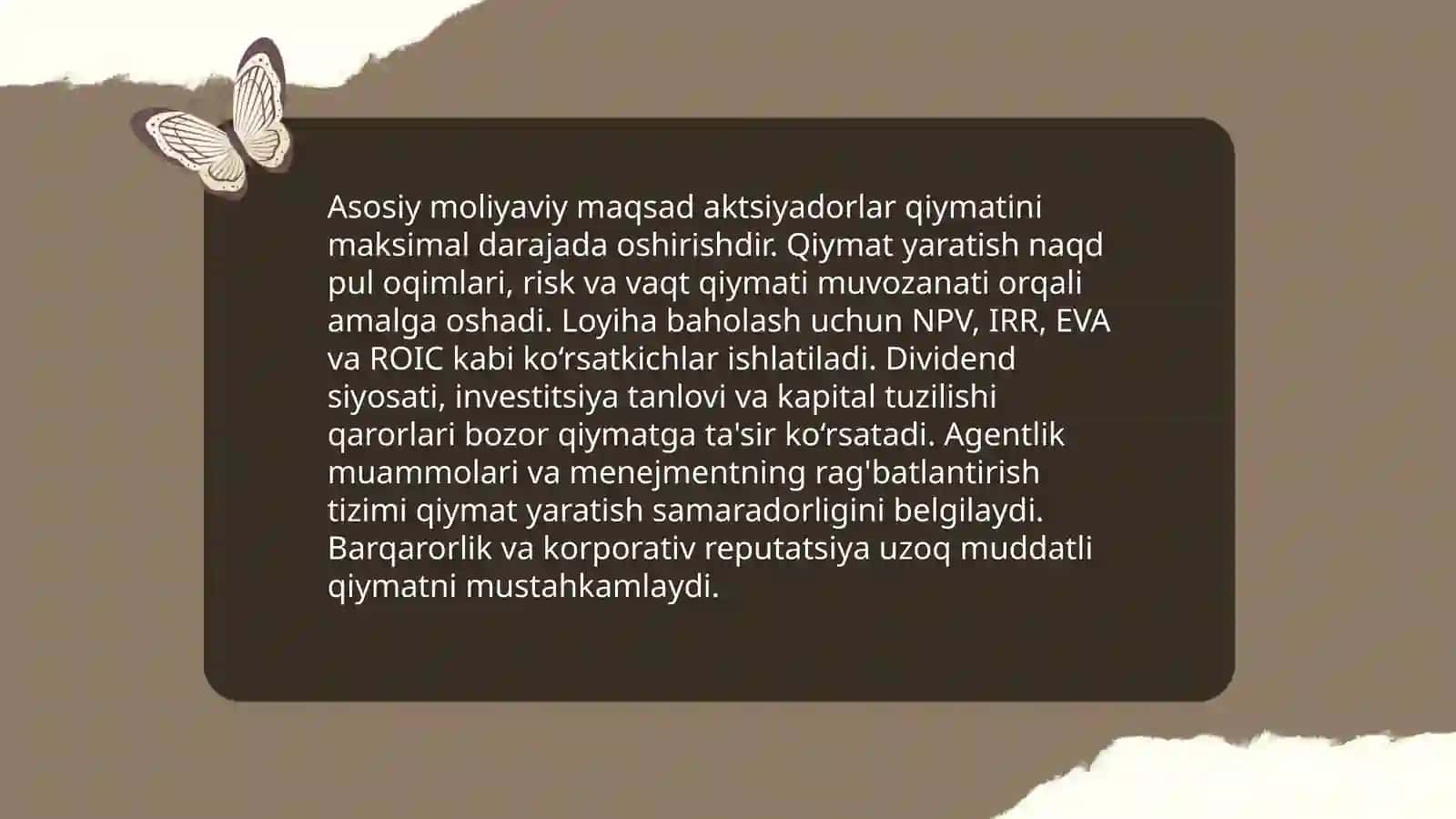 Moliyaviy menejmentning konsepsiyalari 4