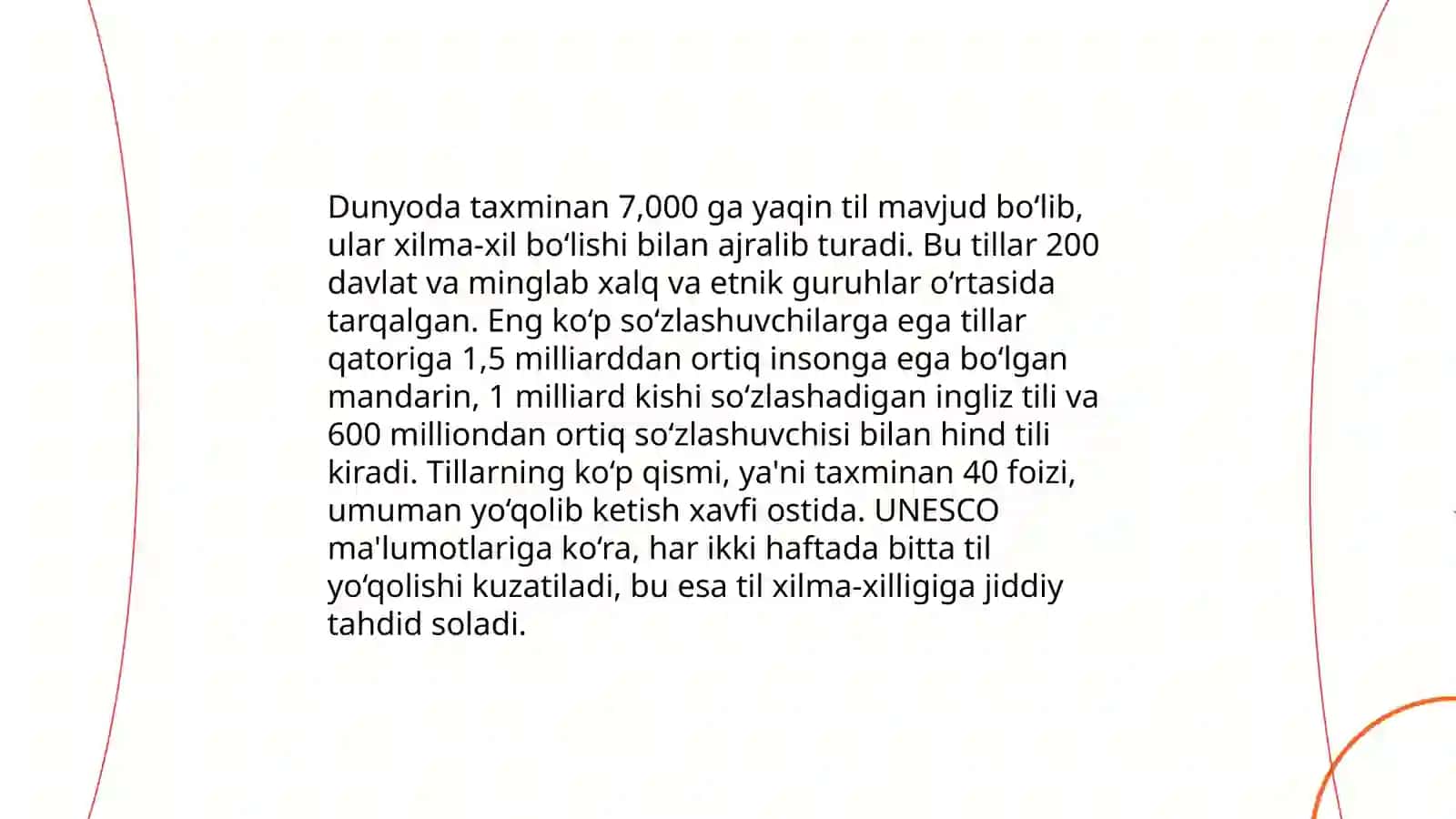Til boʻyicha qiziqarli maʼlumotlar 4