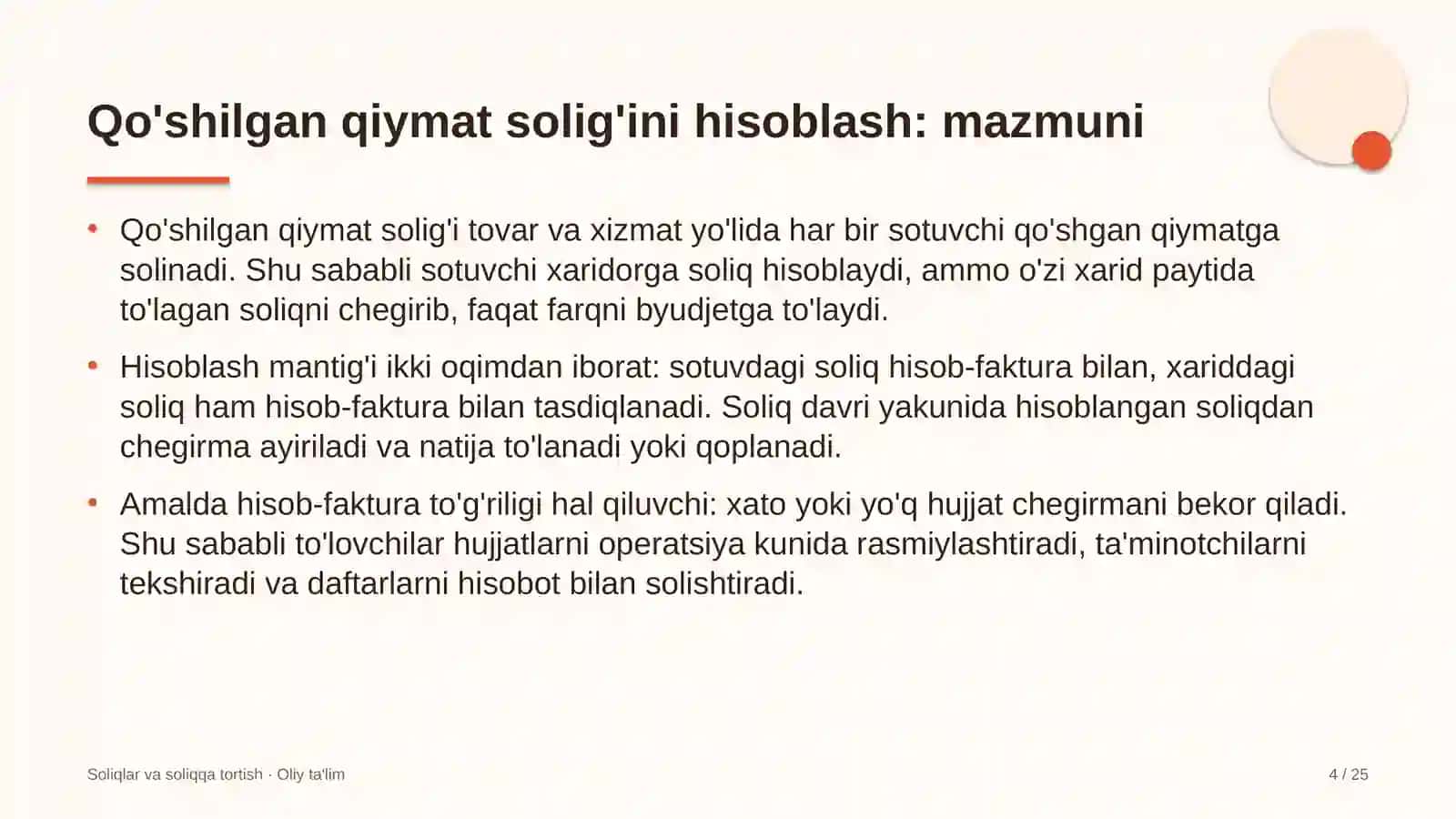 Ko'prik qurilishida qo'shilgan qiymat solig'ini hisoblash 4