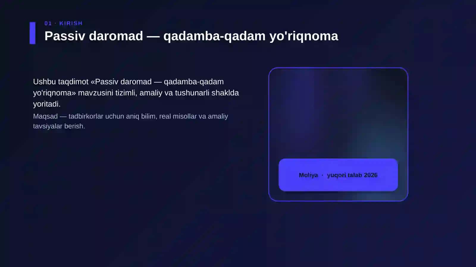 Passiv daromad — qadamba-qadam yo'riqnoma 4